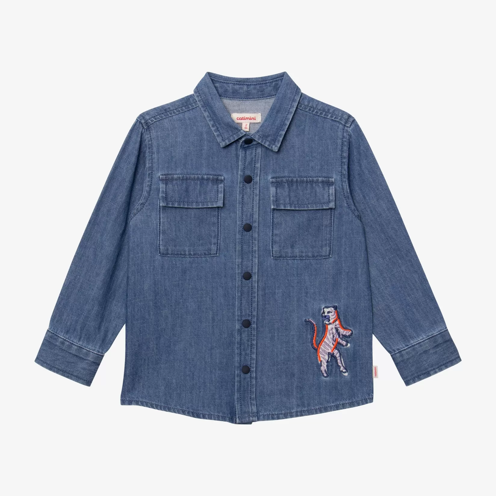 Baby Boy Embroidered Denim Shirt*Catimini Fashion