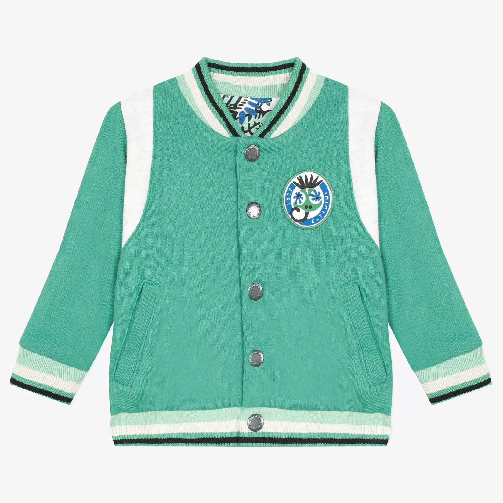 Baby Boy Mint Blue Reversible Varsity Jacket*Catimini Cheap