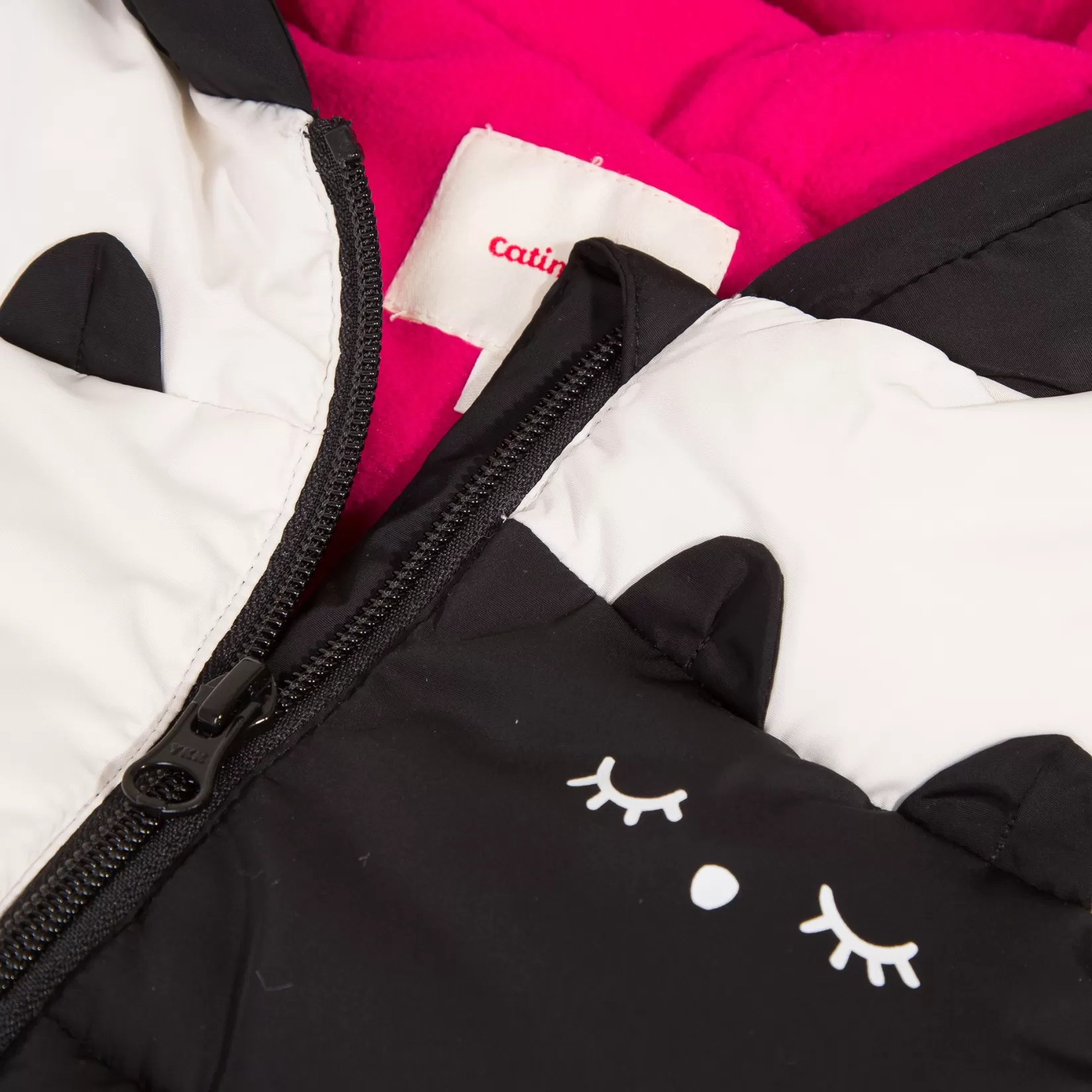 Baby Girl Black And White Hooded Puffer Jacket*Catimini Online