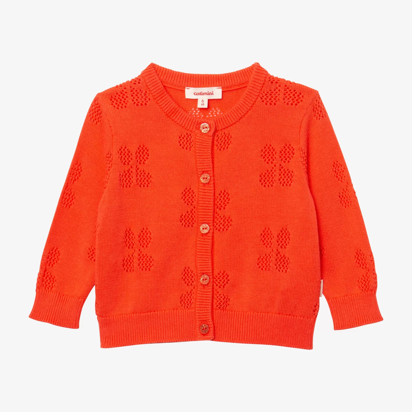 Baby Girl's Orange Openwork Cardigan*Catimini Flash Sale