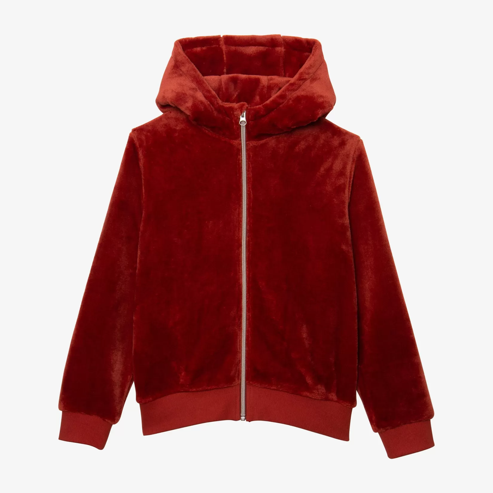 Boy Burgundy Faux Fur Zip Hoodie*Catimini Outlet