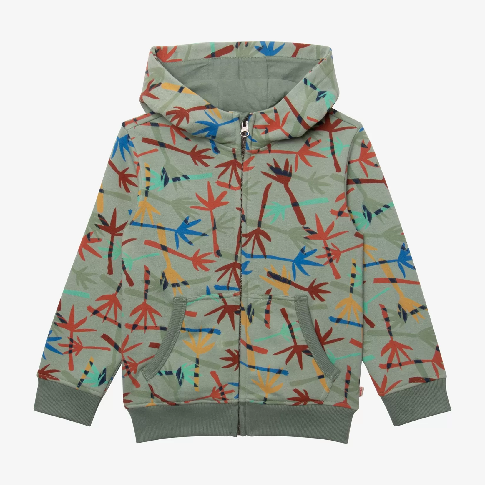 Boys' Camo Green Palm Leaf Print Cardigan*Catimini Cheap