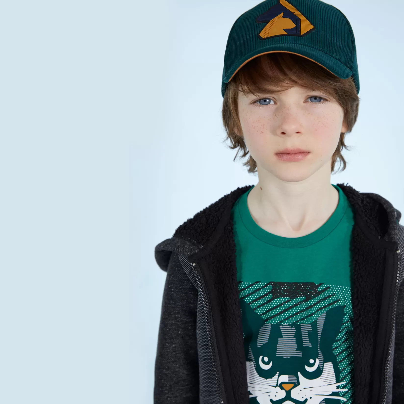 Boys' Green Velvet Graphic Hat*Catimini Hot