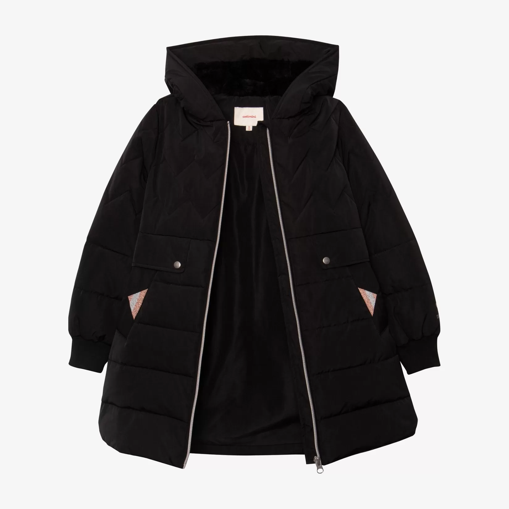 Girl Black Quilted Coat*Catimini Flash Sale