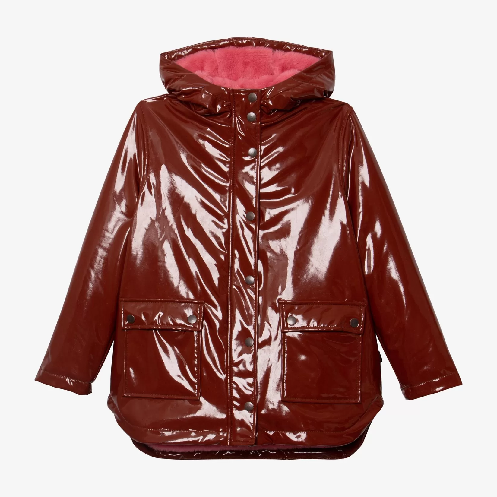 Girl Burgundy Waxed Raincoat*Catimini Discount