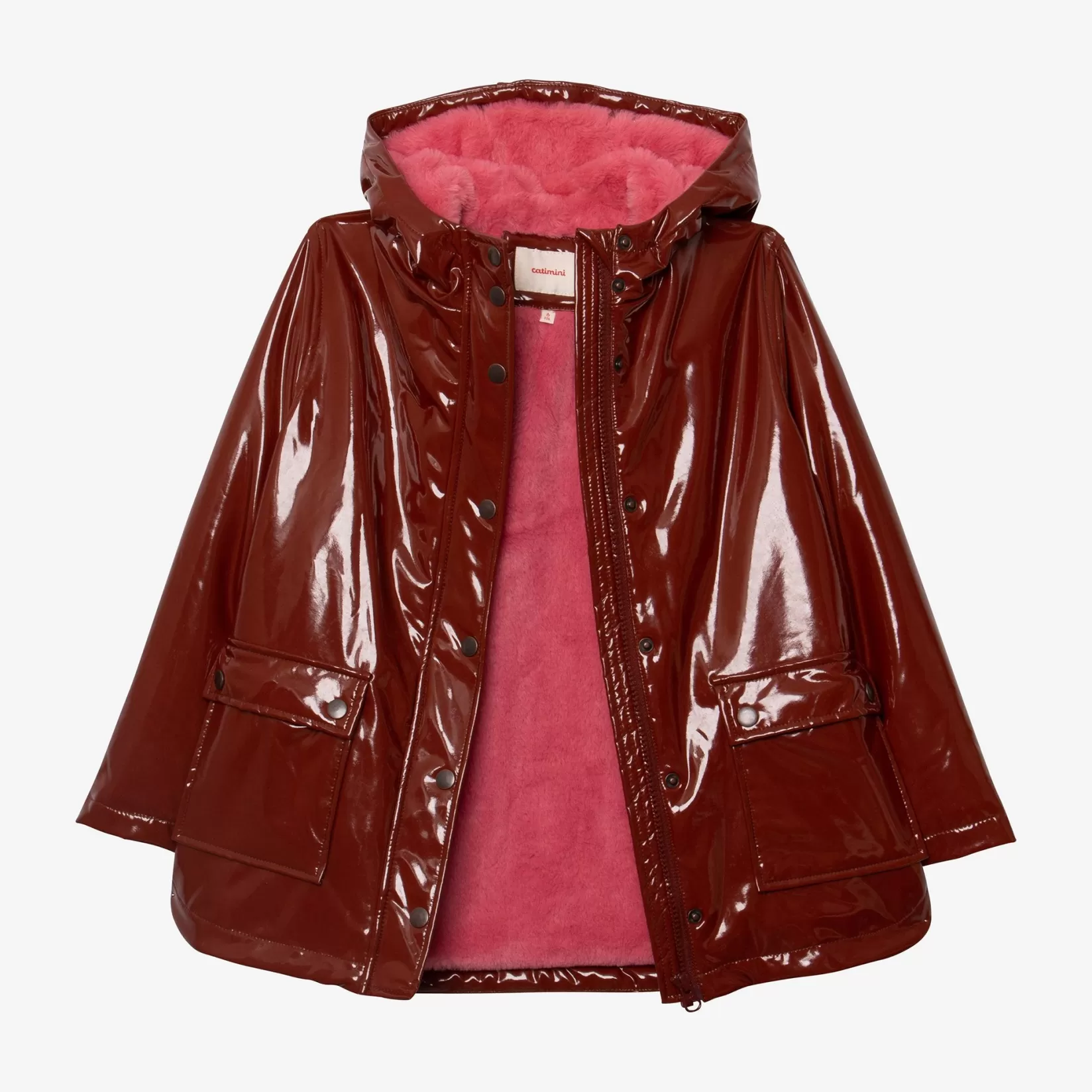 Girl Burgundy Waxed Raincoat*Catimini Discount