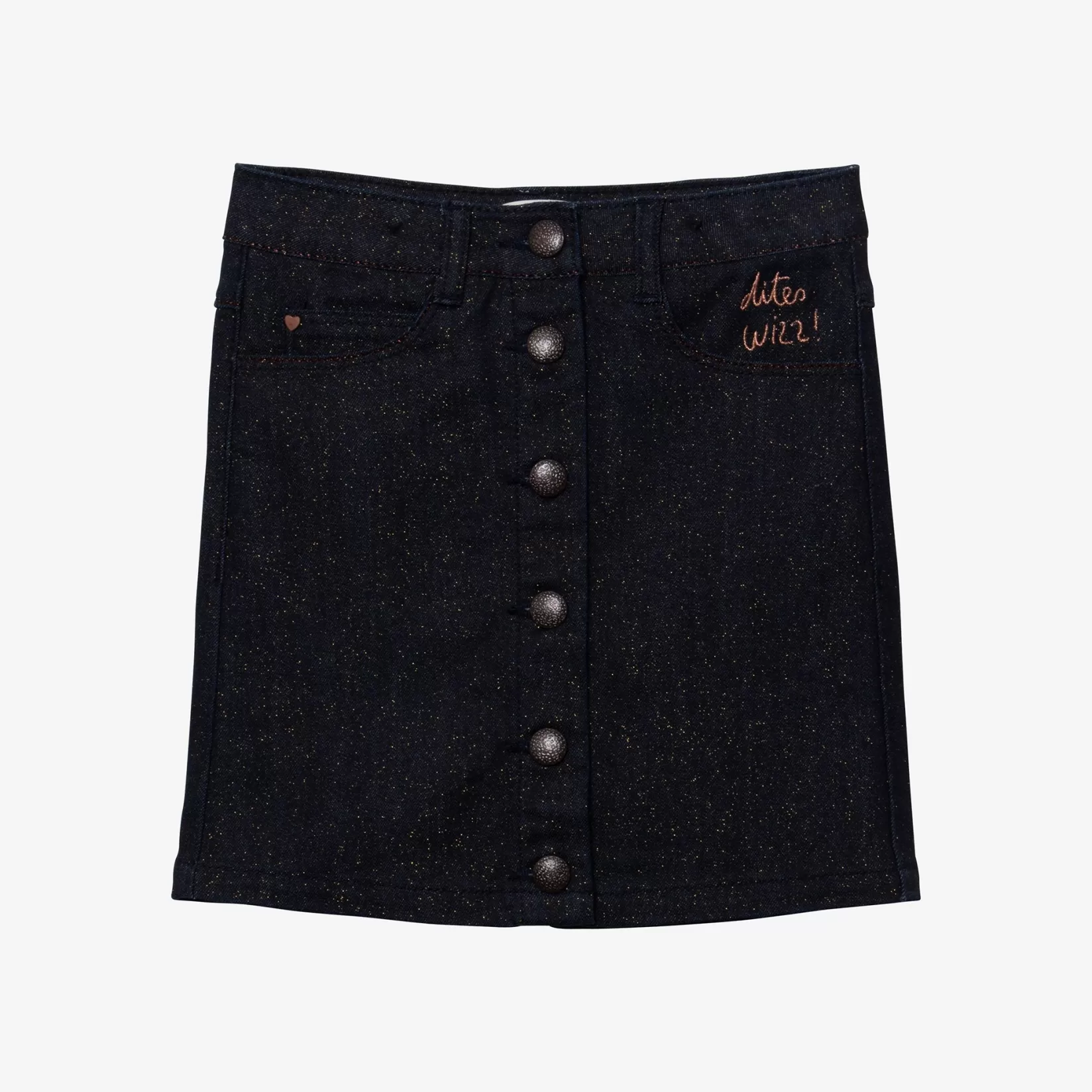 Girl Navy Glitter Denim Skirt*Catimini Cheap