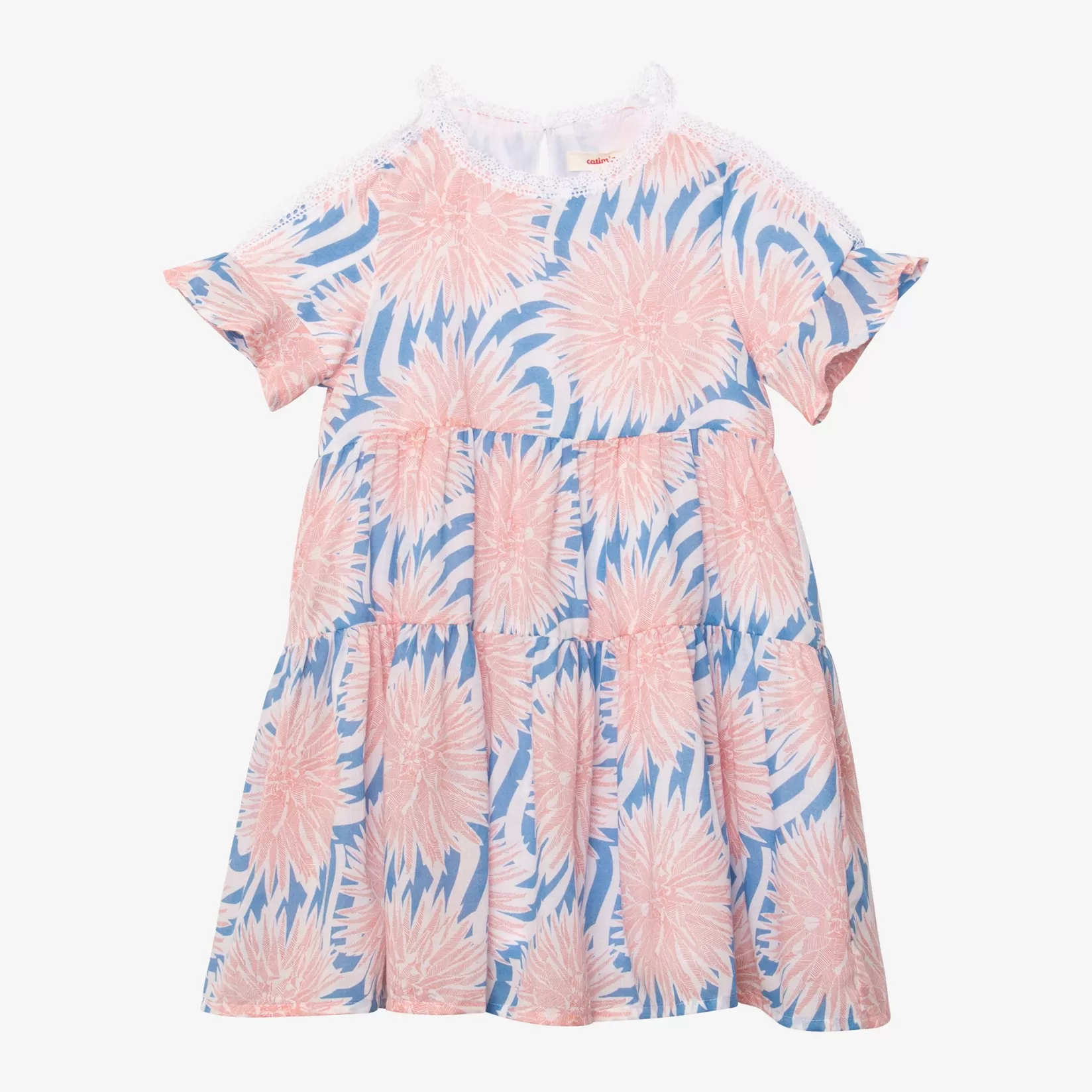 Girl Printed Dahlias Flare Dress*Catimini Fashion