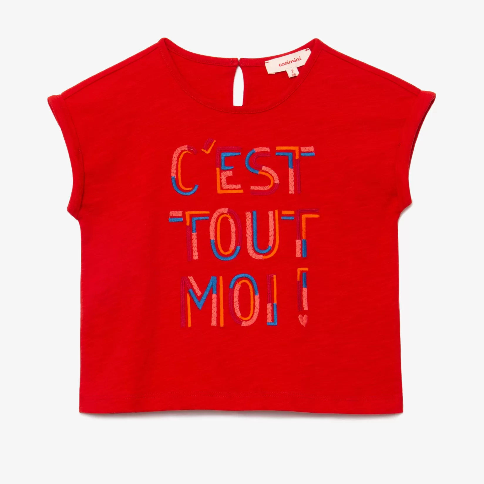 Girl Red Embroidered T-Shirt*Catimini Shop