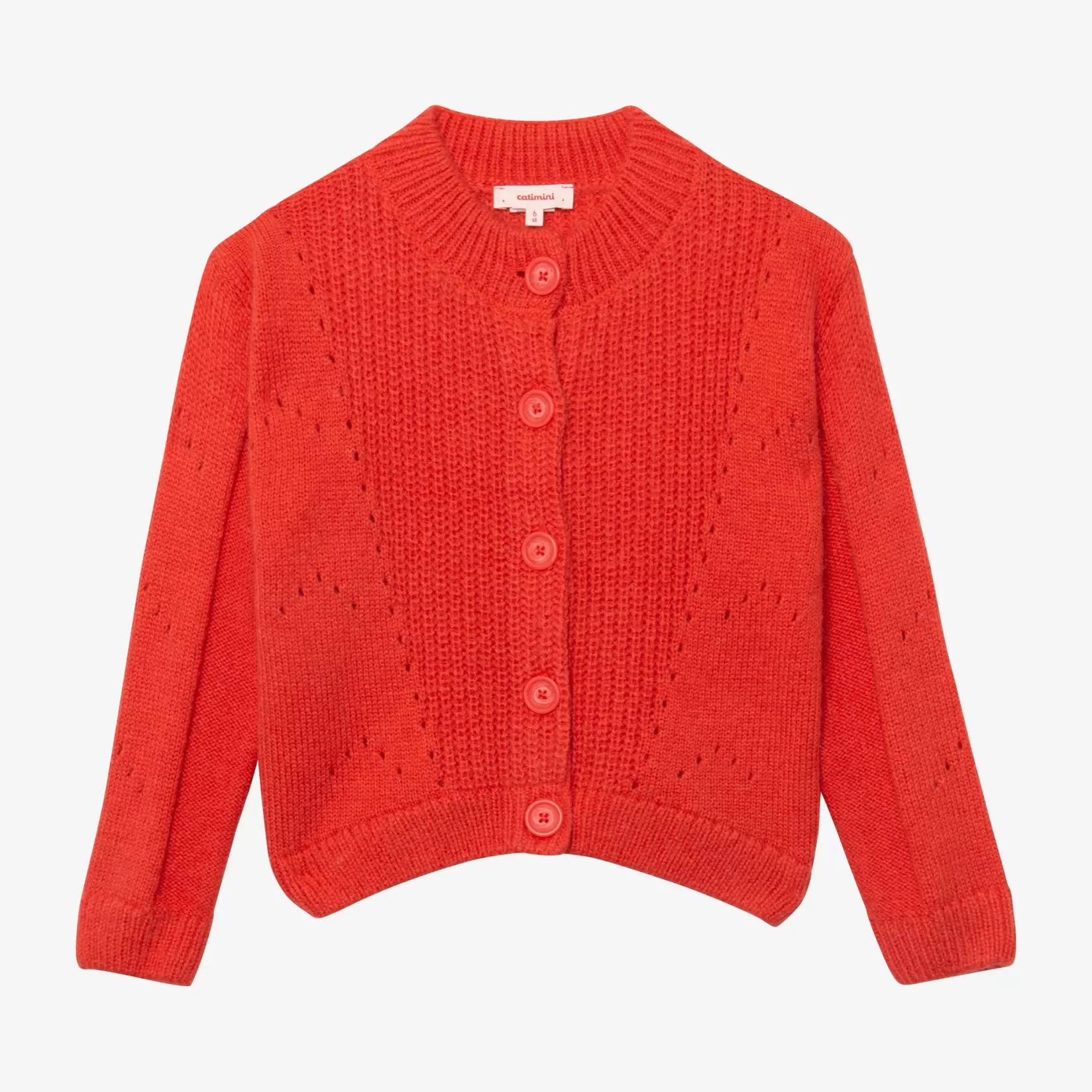 Girl Red Openwork Cardigan*Catimini Discount