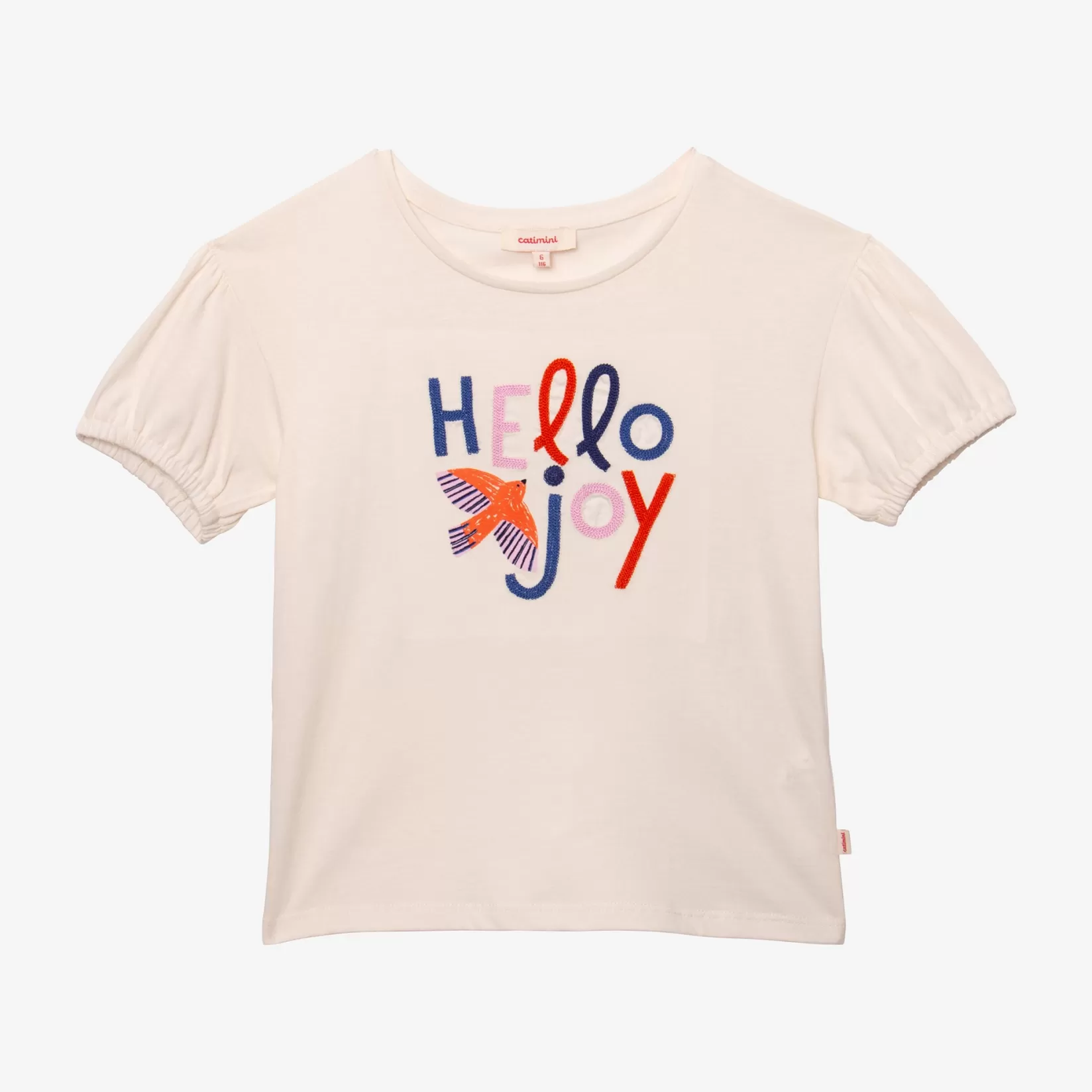 Girls' Ecru Embroidered T-Shirt*Catimini Best