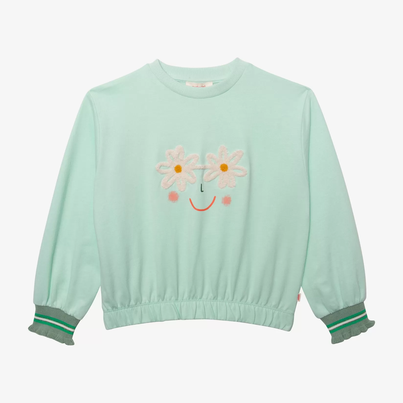 Girl's Green Face-Flowers Sweatshirt*Catimini Store