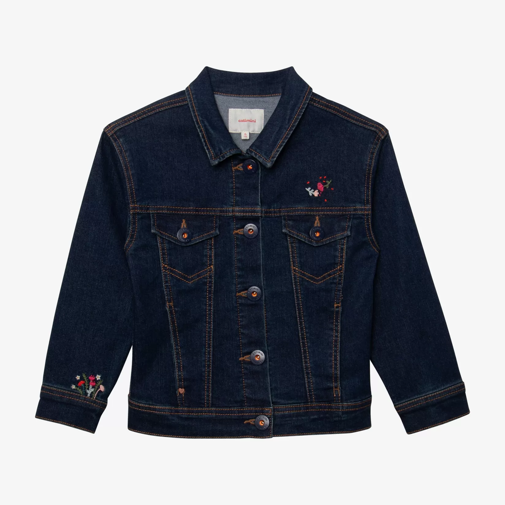 Girls' Jean Jacket With Embroidered Flowers*Catimini Fashion