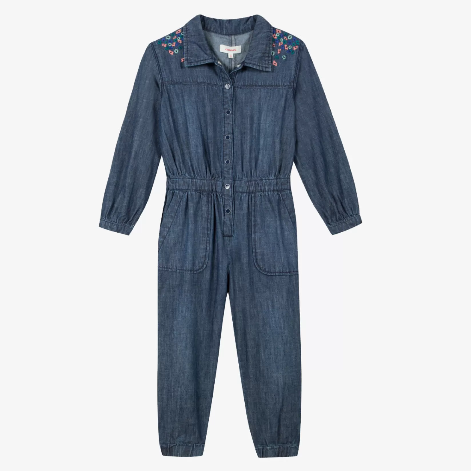 Girls' Light Denim Embroidered Jumpsuit*Catimini Online