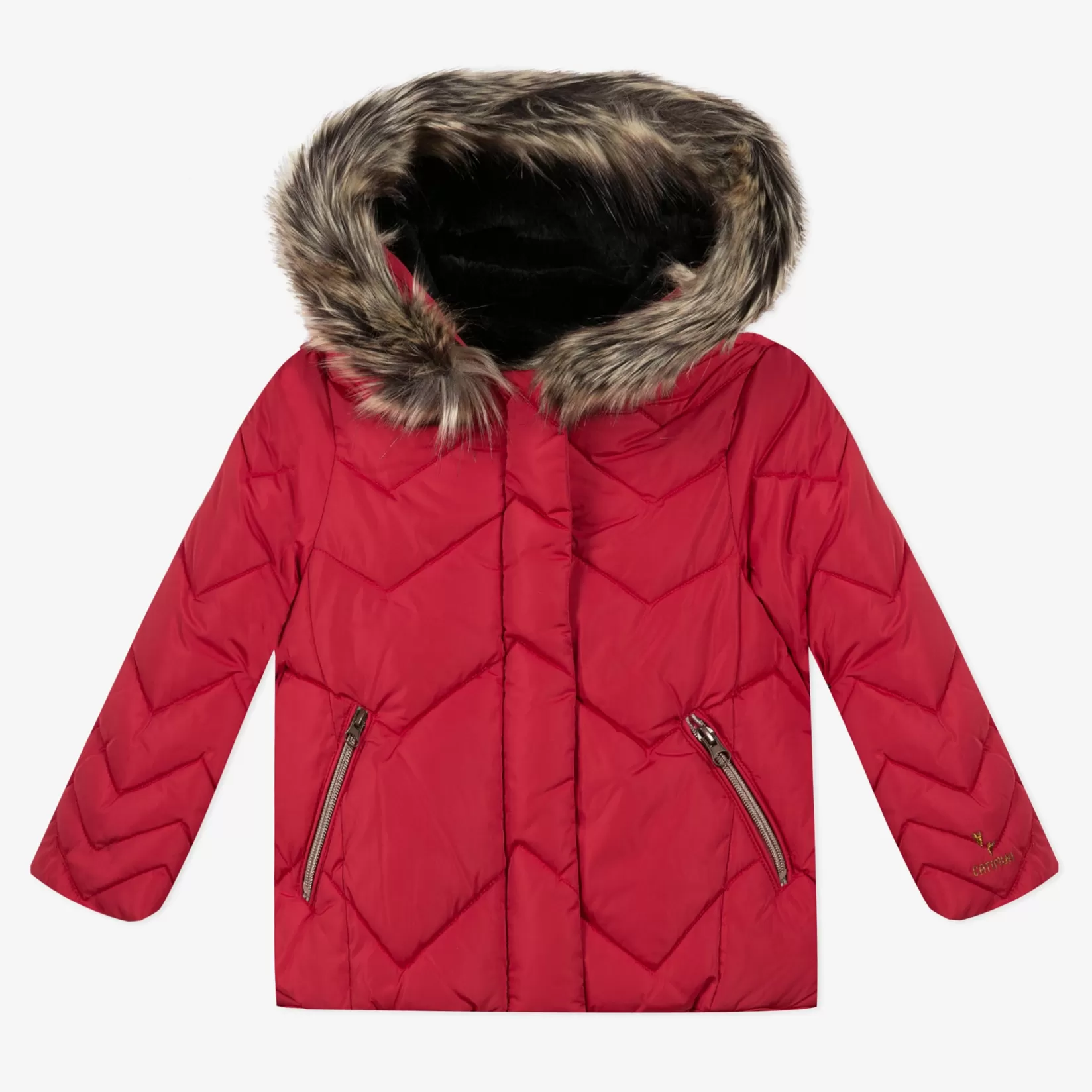 Girls' Red Coated Padded Jacket*Catimini Best