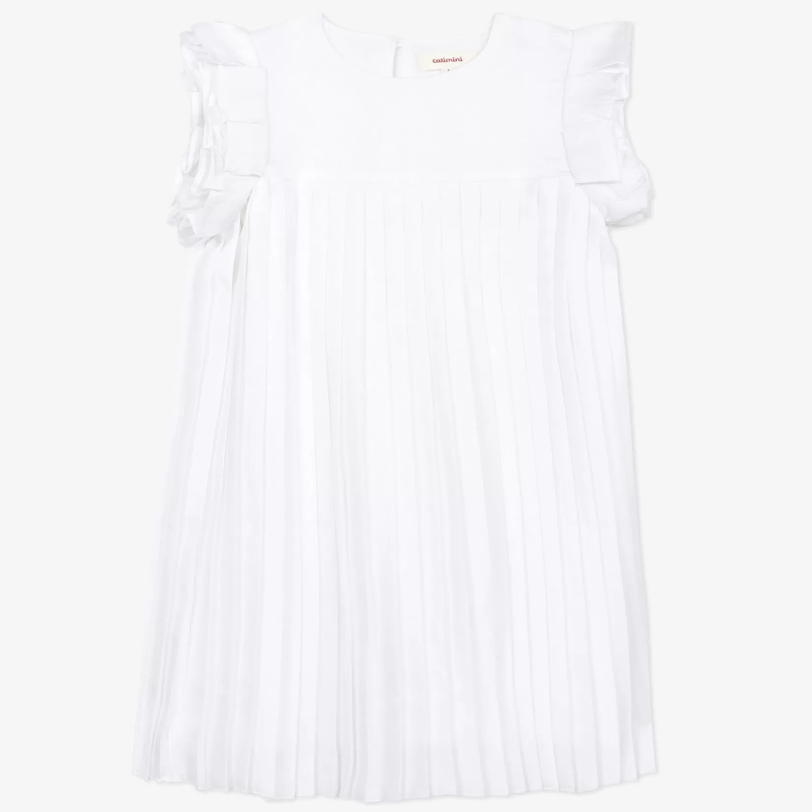 Girls' White Pleated Dress*Catimini New