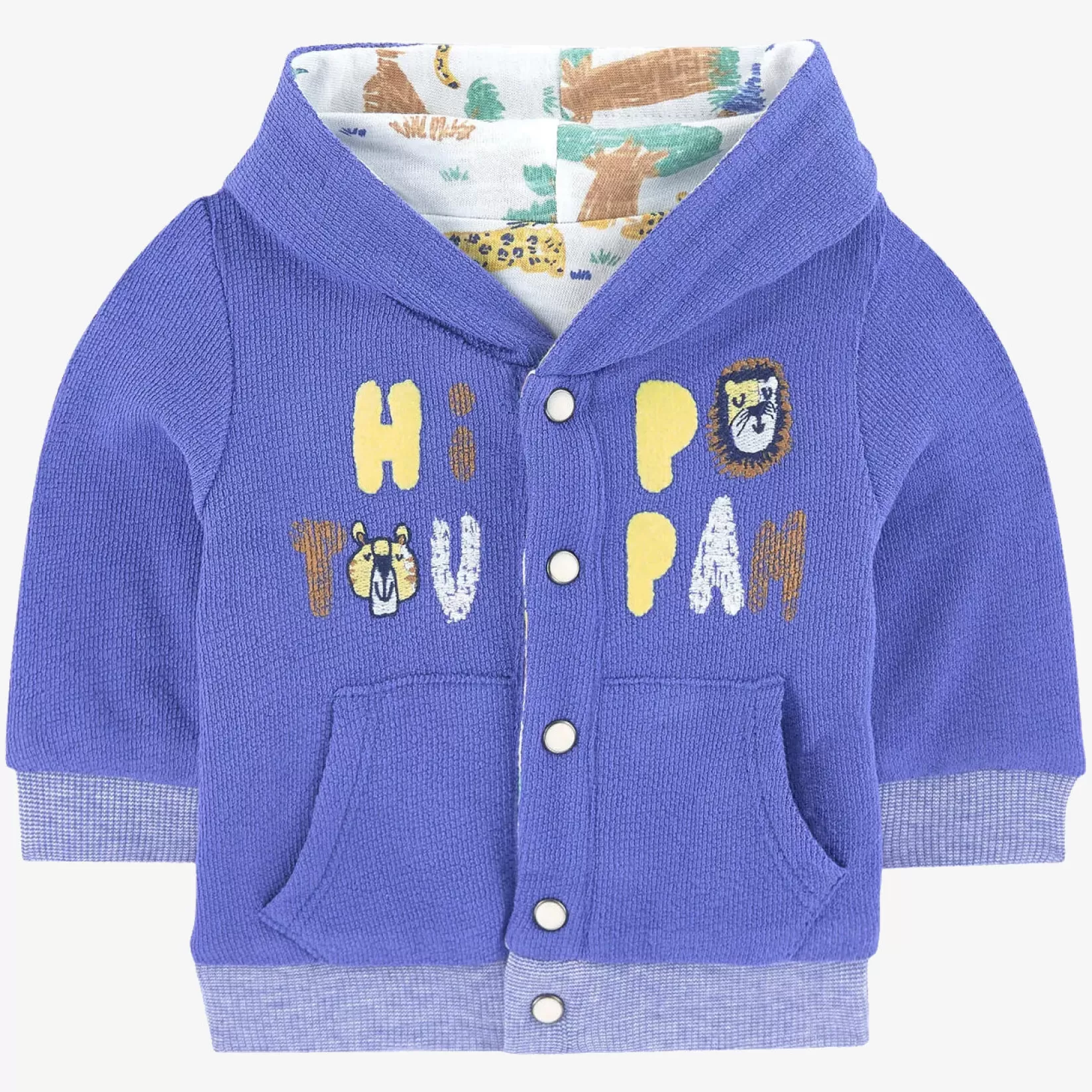 Newborn Boy Blue Reversible Hooded Cardigan*Catimini Discount