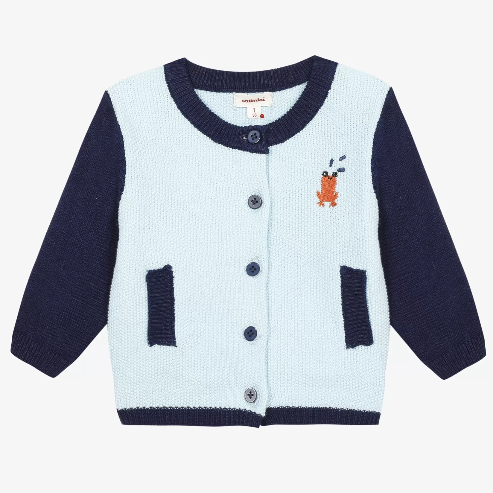 Newborn Boy Light Blue Knit Cardigan*Catimini Shop