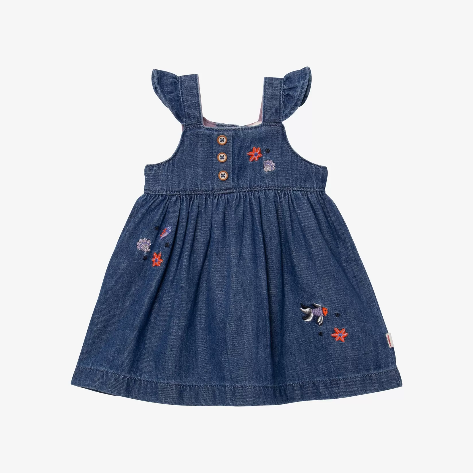 Newborn Girls' Embroidered Denim Dress*Catimini Cheap