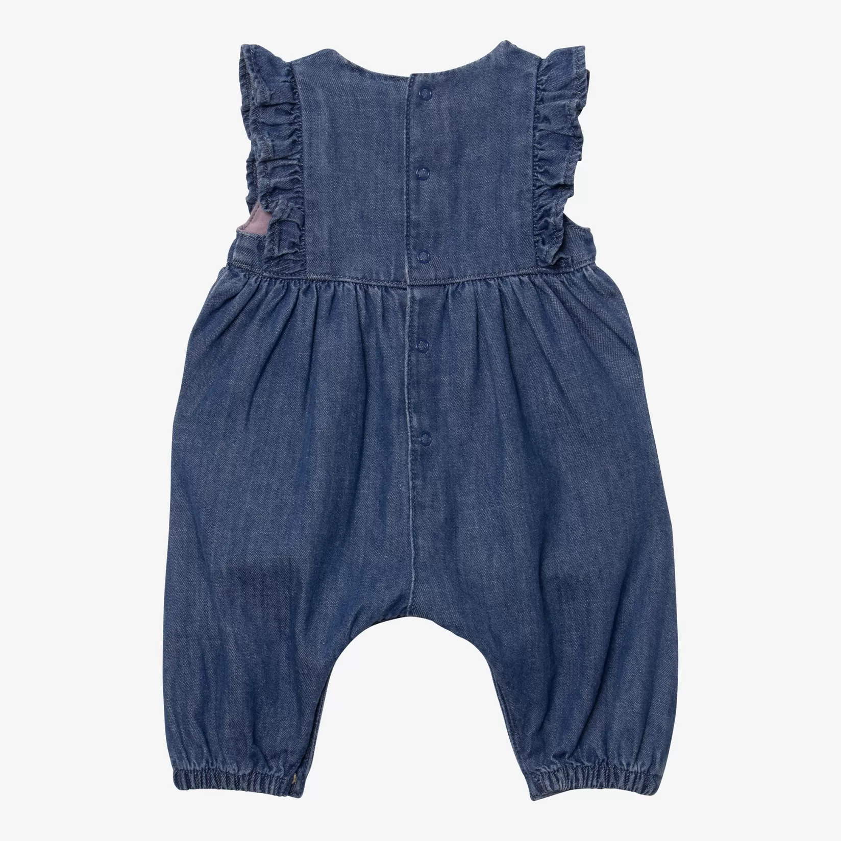 Newborn Girls' Long Embroidered Denim Jumpsuit*Catimini Shop