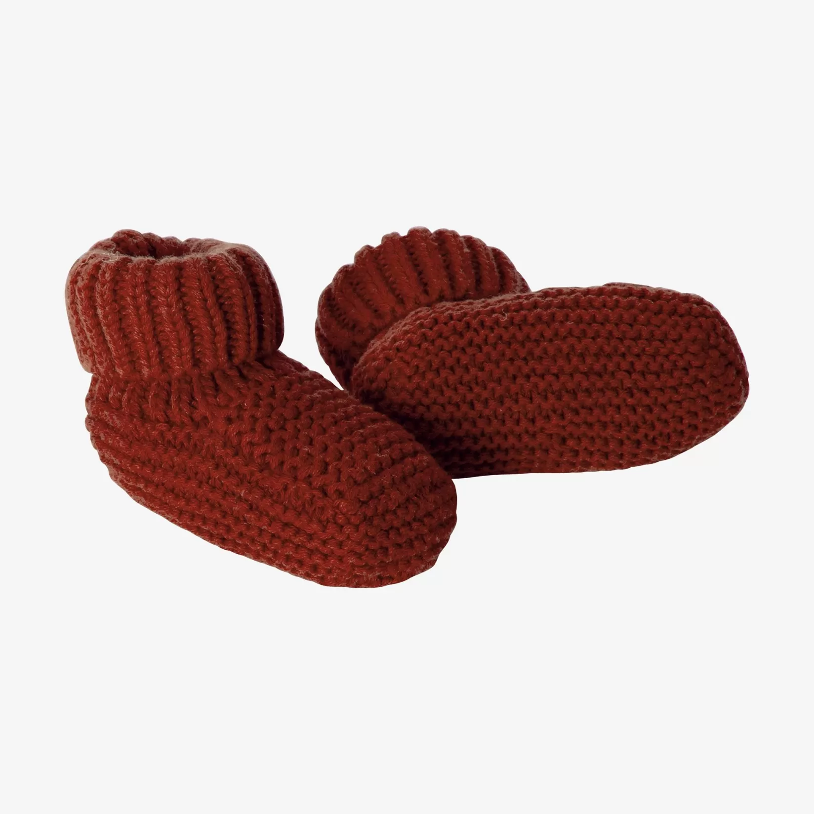 Newborn Knit Booties In Terracota*Catimini Shop